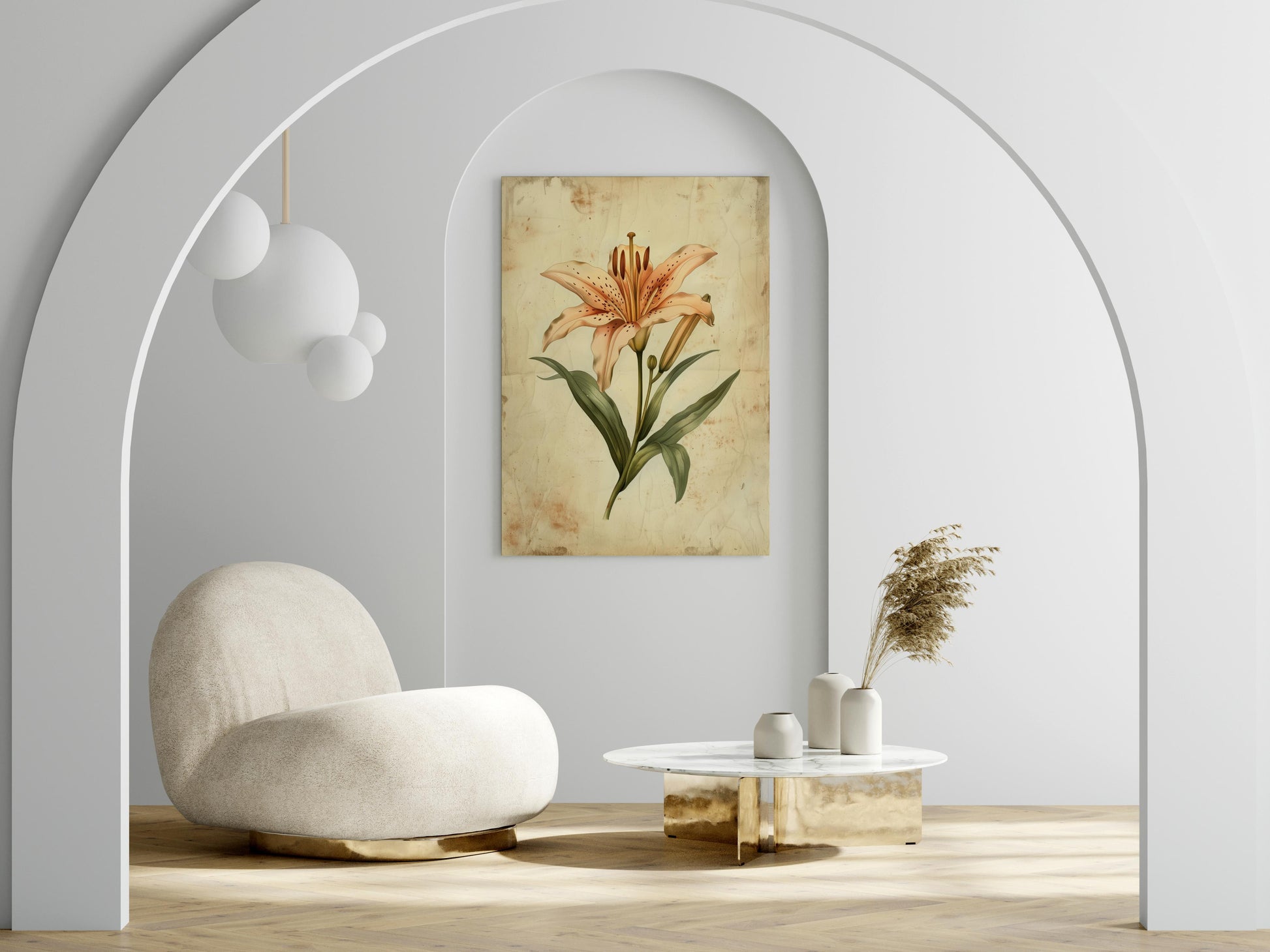 Floral Elegance: The Lily by Emilia Florentina- scientific art, Florence, blossom, Baroque, nature representation