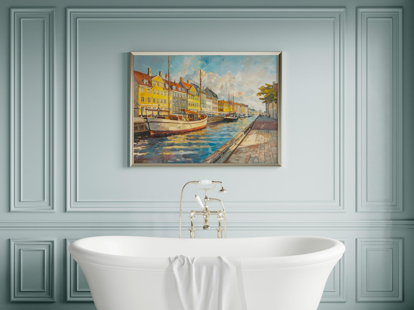 Copenhagen Coastal Charm- harbor charm, coastal charm, Conti's art, sailing boats, city life