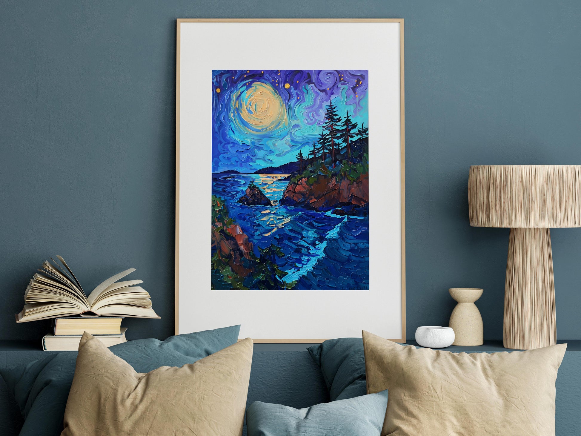 Nocturnal Symphony of the Northwest Coast- artistic movement, landscape painting, Northwest coast, wall decoration, Post-Impressionism