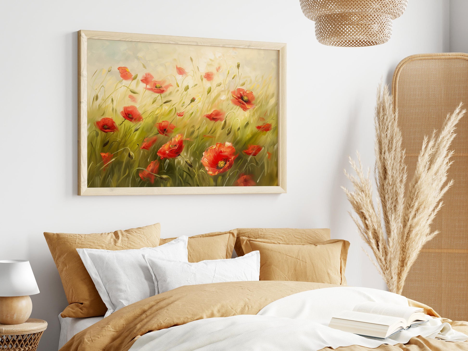 Poppy Field in the Breeze- poppies, Portuguese art, Eliana Costa, play of wind, dynamic nature