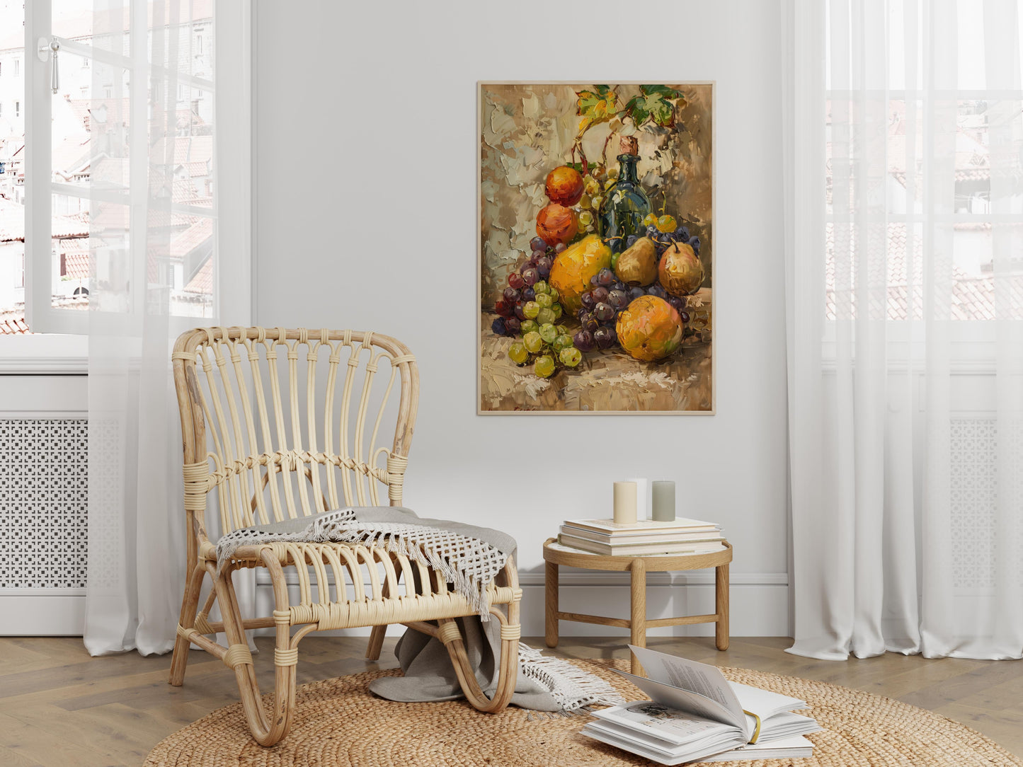 Fertile Heritage: An Ode to Abundance- fruit still life, art print, 20th century, Modernism, collector's item