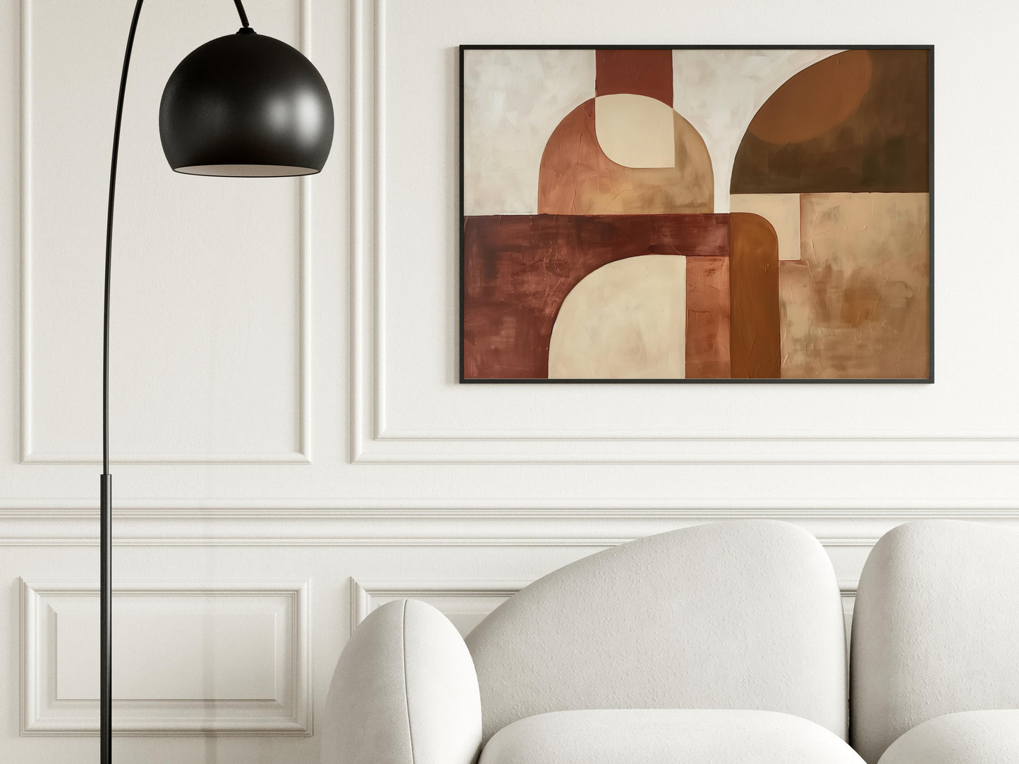 Geometric Harmony in Sepia- Abstract Geometry, Home Decor, Aesthetics, Eloise Belmonte, Wall Art