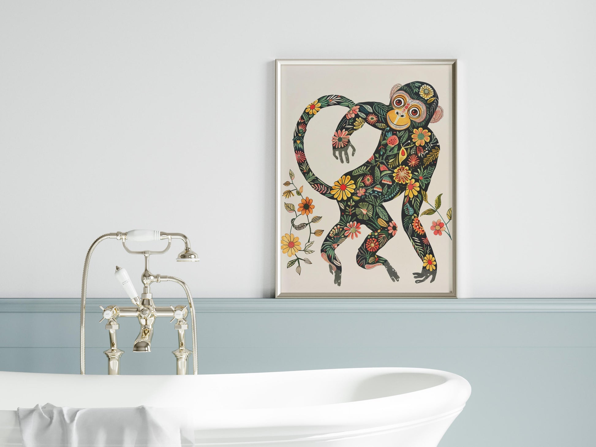 Dance of the Jungle: Playful Symphony- nostalgic illustration, home decor, illustrator, playful animal characters, Ukrainian art