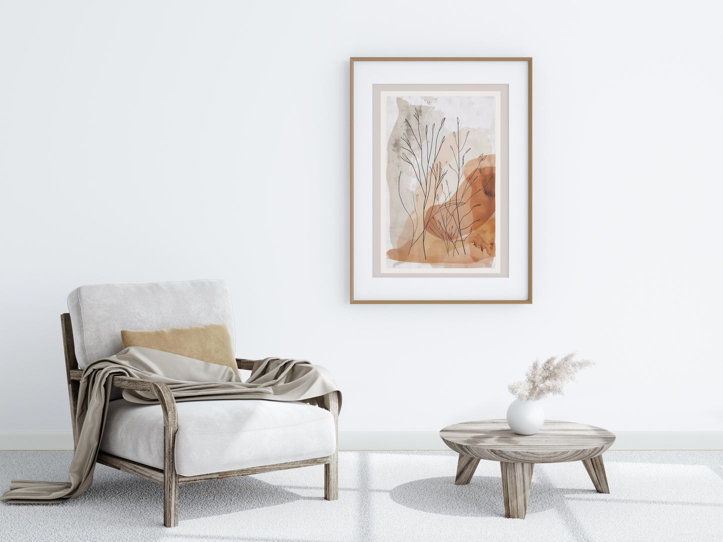 Silent Elegance of the Forest- stylish wall decoration, abstract nature, botanical motif, minimalist art, interior design