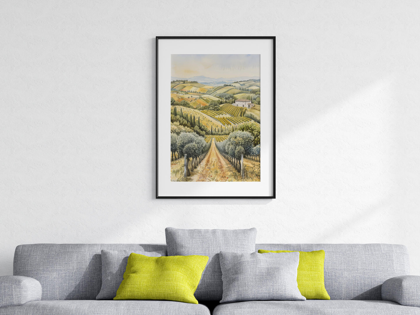 Idyllic Tuscany- Collector's Item, Earthy Tones, Relaxation, Watercolor, Italy