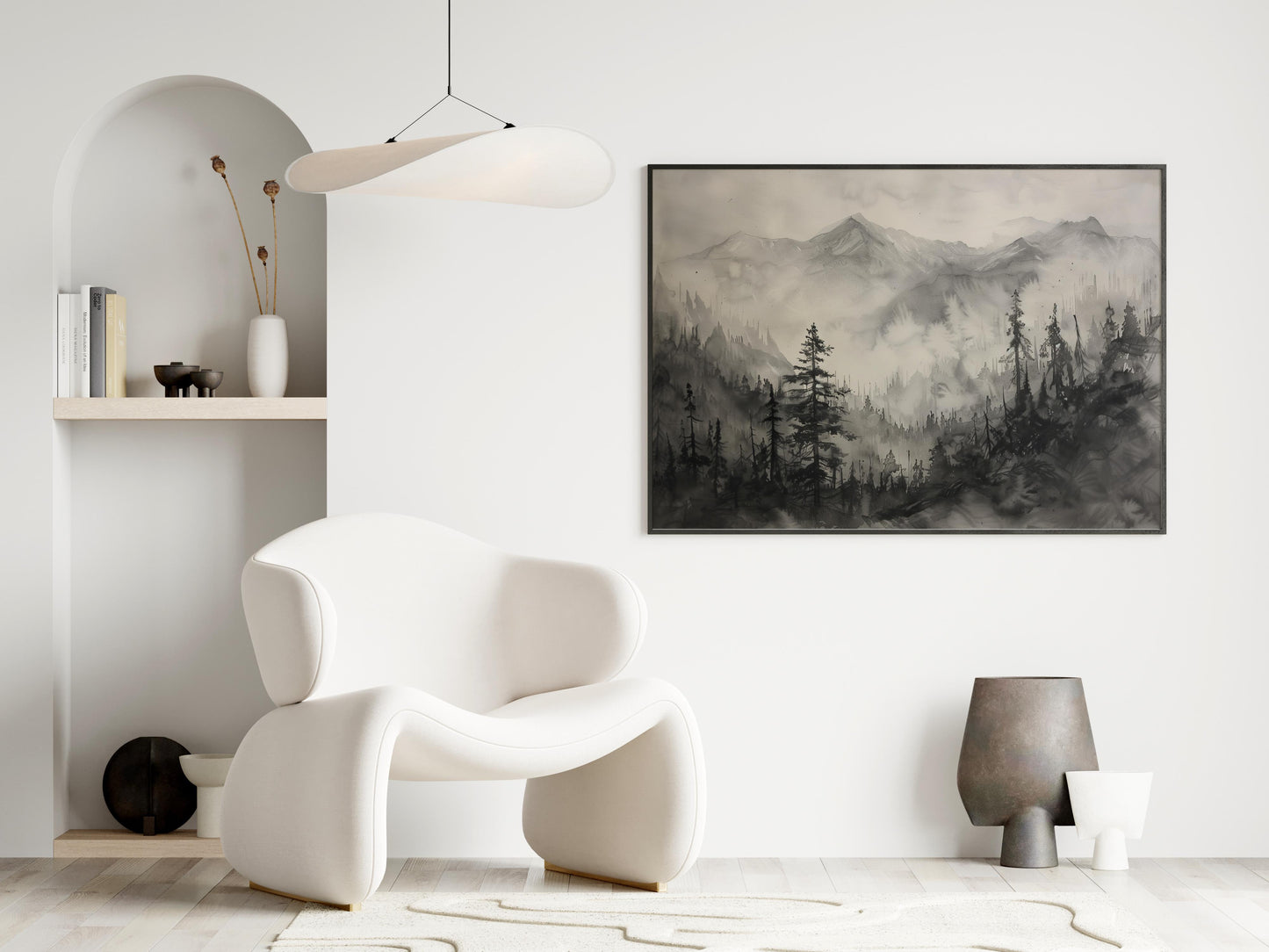 Nebelschleier uber dem Bergwald- Peace, Inspirational, Home decor, Art print, Misty mood