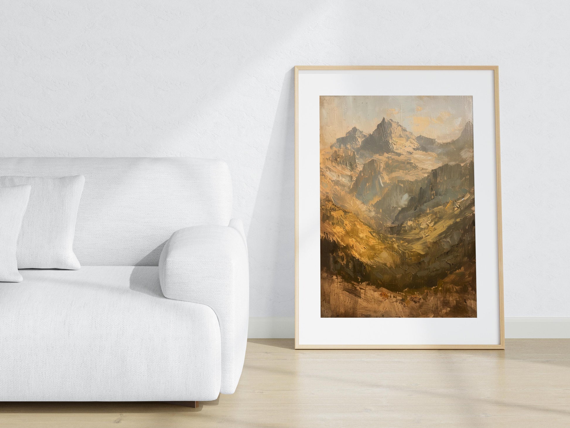 Scandinavian Mountain Majesty- Mountain Landscape, Interplay of Light, Landscape Painting, Connection to Nature, Sweden