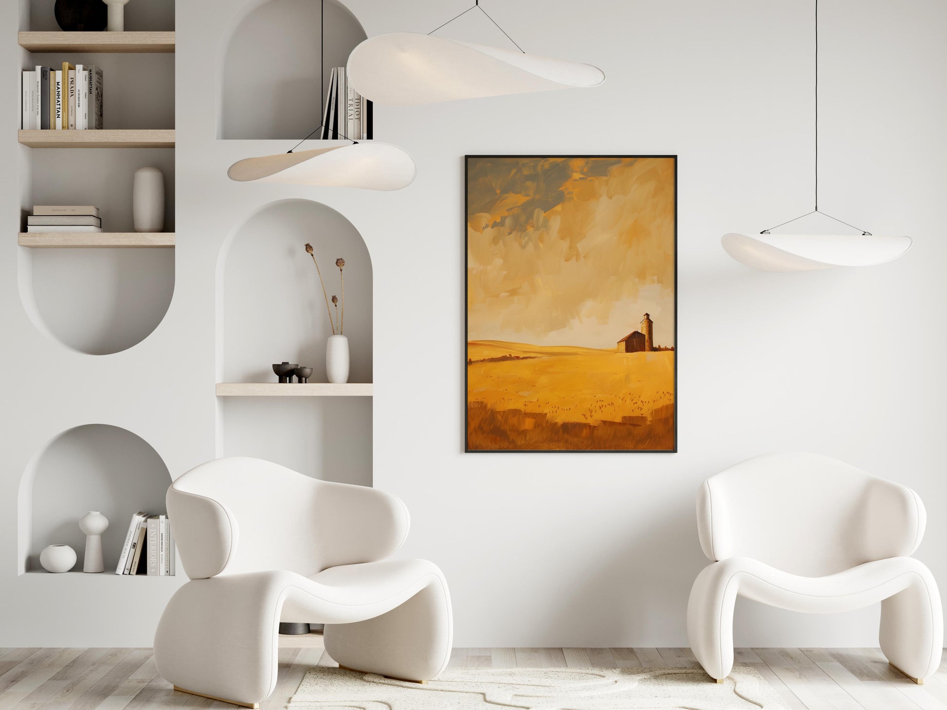 Golden Expanse- Landscape art, Gallery quality, Grain silo, Play of light, Nature