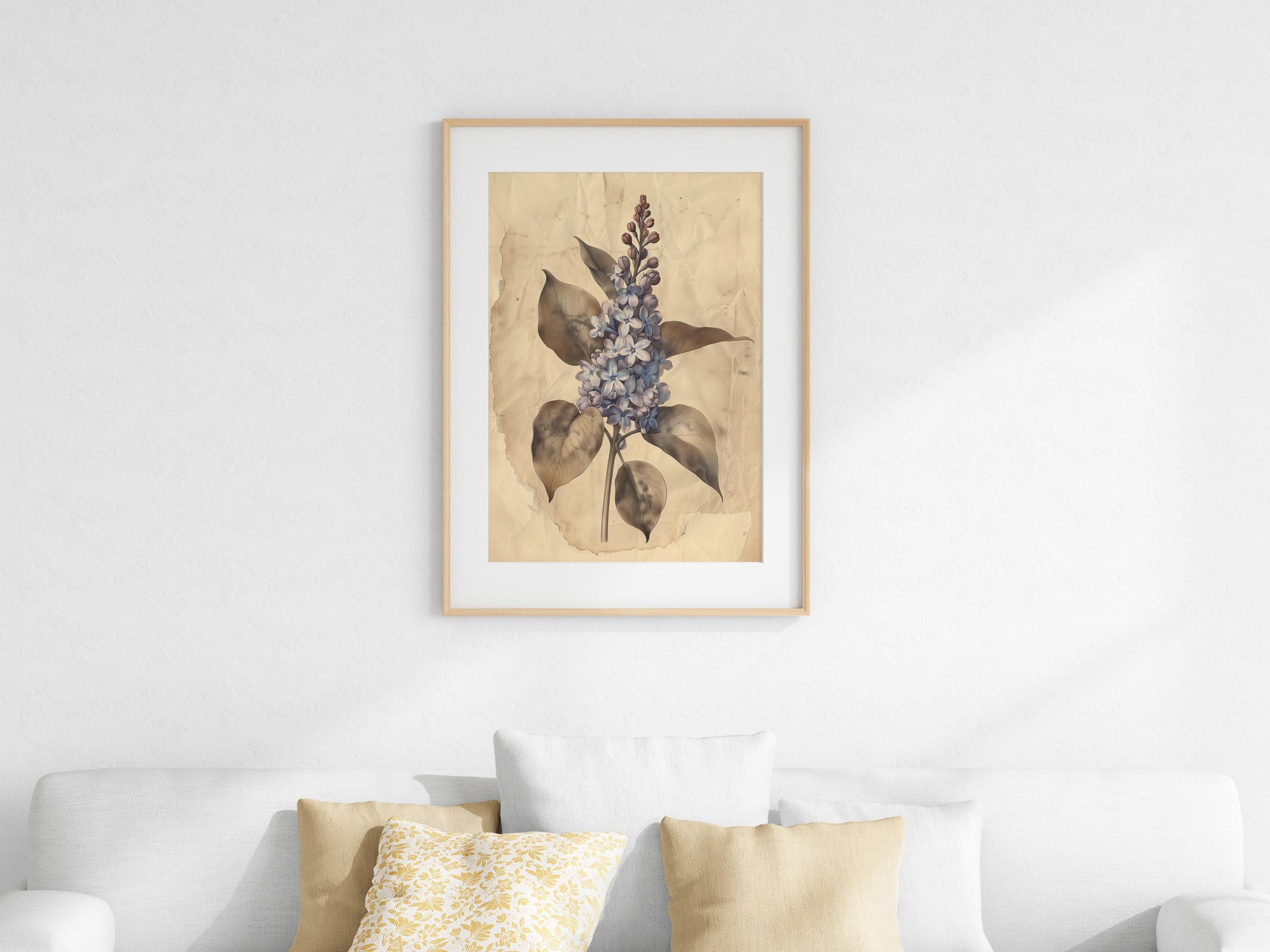 Verwelkte Eleganz: Lilac von Fiona Aisling- natürliche Welt, Fiona Aisling, Blumenkunst, botanische Kunst, Vintage Illustration