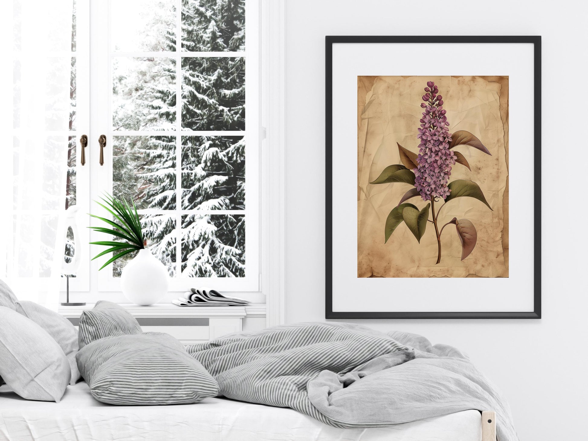 Ewiger Frühling: Lilac von Fiona Aisling- Botanical Art, Historical Style, Organic Forms, Fiona Aisling, Irish Artist