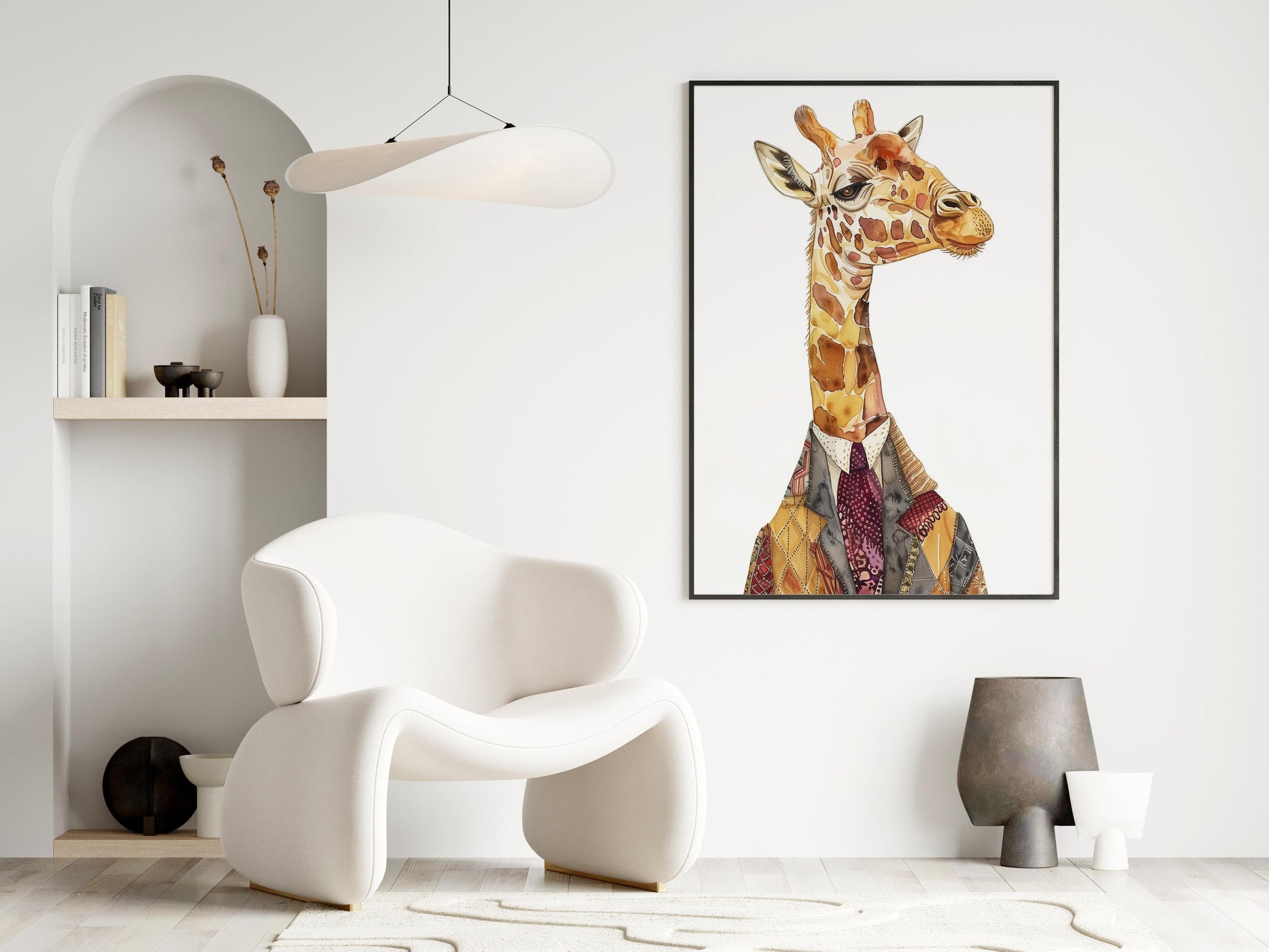 Der Elegante Träumer- Contemporary Art, Giraffe, Kunstsammlung, Ikonische Kunst, Nordische Folklore