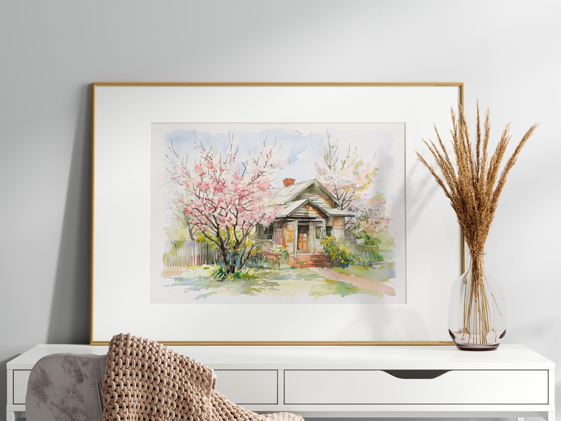 Frühlingsgeflüster an einem ländlichen Refugium- Visuelle Reise, Frühling, Kunst, Frühlingserwachen, Aquarell