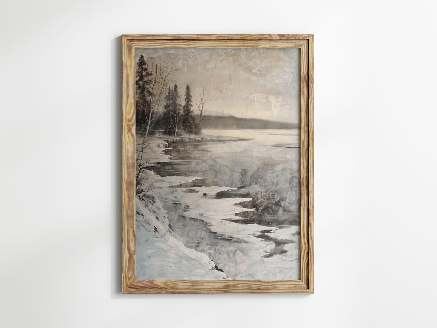 Winter Stillness at a Scandinavian Lake- Swedish Art, Ethical Art Purchase, Living Room Decor, Scandinavia, Interior Decoration