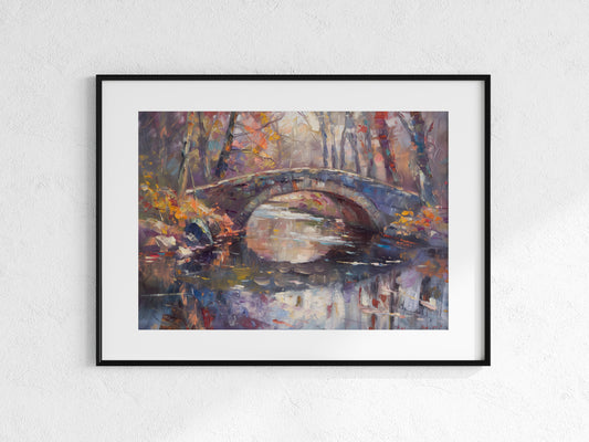 Autumnal Play of Colors- Vivid colors, Cultural heritage, River, Artistic signature, Art collection