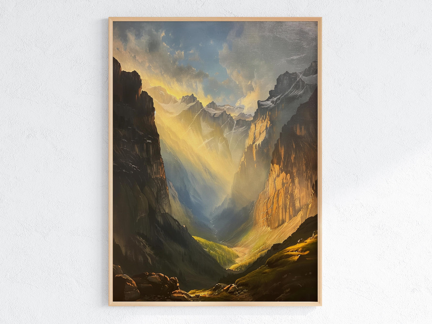 Dawn in the Rockies- Home Decoration, Sunlight, Canvas Print, Valleys, Mountains