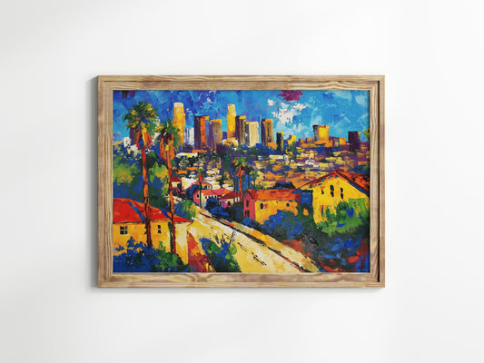 Lights of Los Angeles - A Tribute to the City of Angels by Isabella Conti- Joy of Living, Dynamic Expressionism, Wall Decor, Urban Scenery, Designer Piece